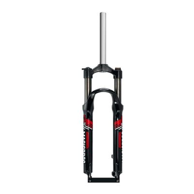 Mountain Bike 26 27.5 29 Inch Mechanical Front Fork, Aluminum Alloy Straight Steerer Shoulder Control Travel 100mm Mountain Forks (Color : Red Label, Size : 26)