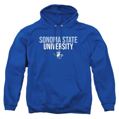 Sonoma State University Official Stacked Unisex Adult Pull-Over Hoodie,Sonoma State Seawolves, X-Large
