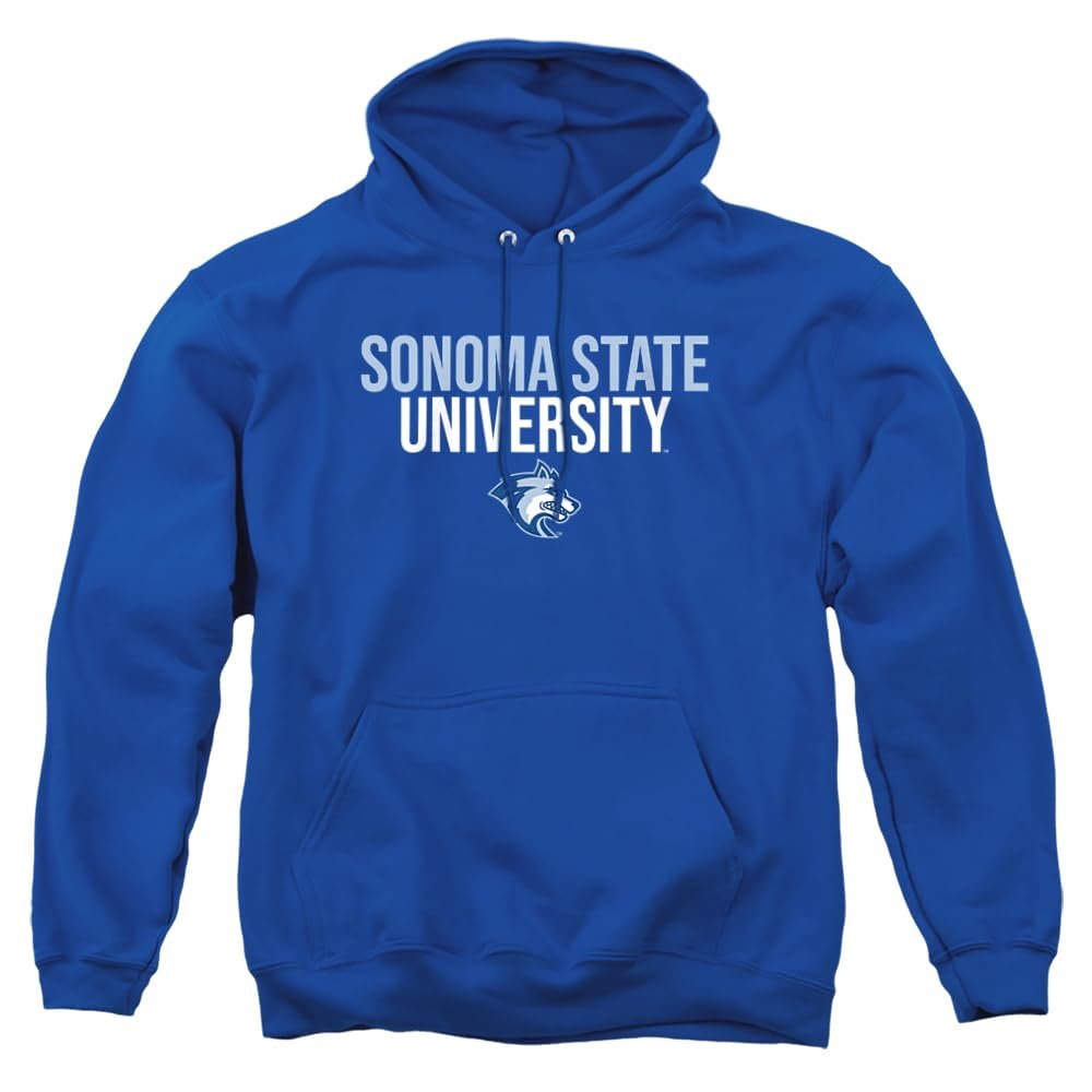 Sonoma State University Official Stacked Unisex Adult Pull-Over Hoodie,Sonoma State Seawolves, X-Large