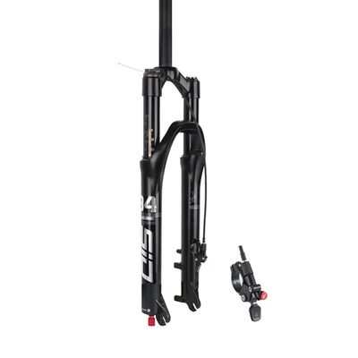 Bike Front Fork 26/27.5/29inch, 1 1/8 Suspension Fork Aluminum Alloy Travel 120mm Disc Brake 75mm Mountain Accessories (Color : Black, Size : Straight_29)