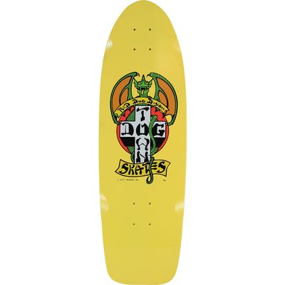 Dogtown Red Dog 70s Classic Skateboard Deck -9x30 Yellow Dip - Assembled AS Complete Skateboards