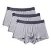 SWJGLITTR Men's Mid-Waist Ice Silk Underpants Breathable Seamless Boxer Briefs Deodorizing Underwear (Gray 3pc,4X-Large)