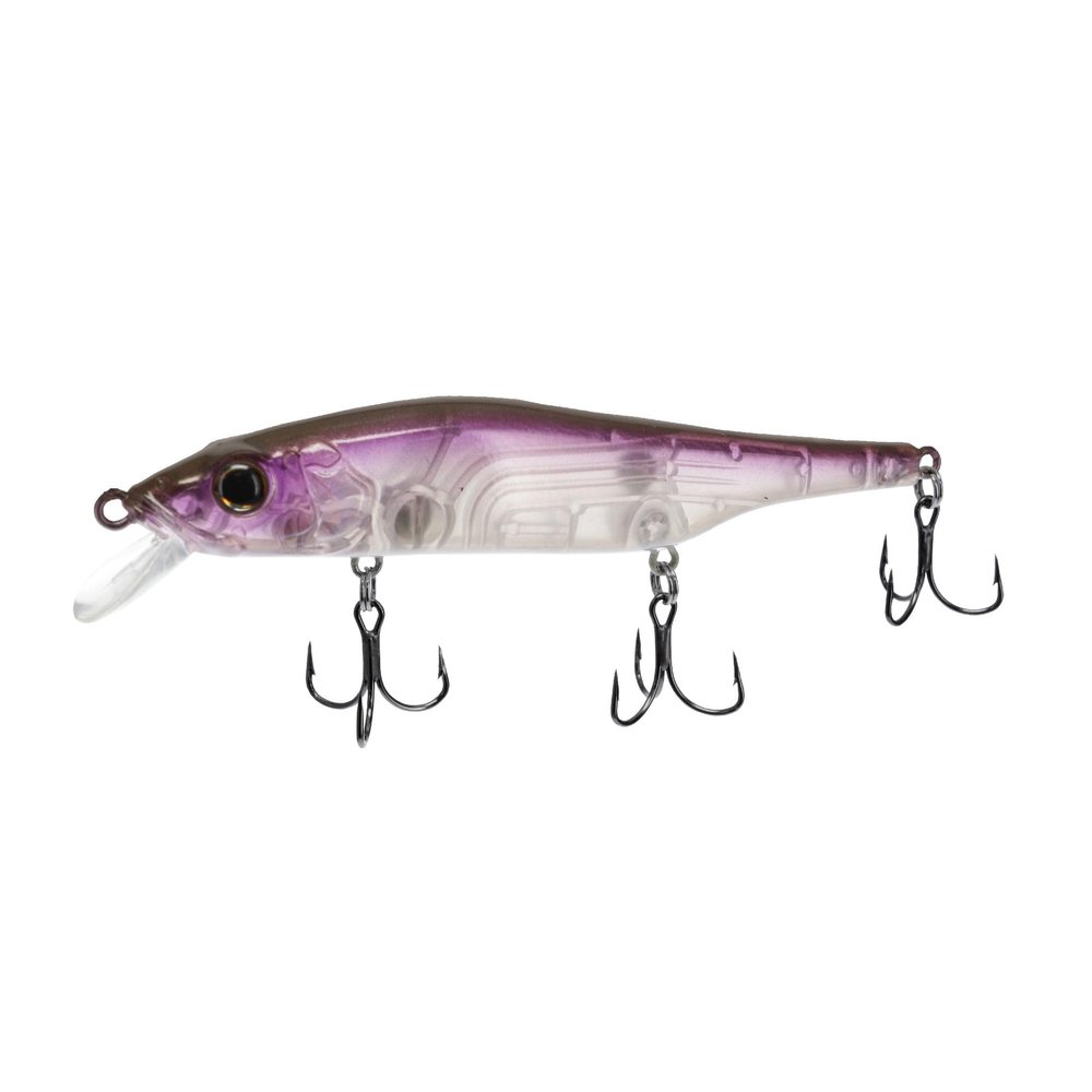 Bill Lewis Scope-Stik 100 Suspending 4'-6' Jerkbait Fishing Lifelike Freshwater & Saltwater Lure with Mustad UltraPoint Triple Grip Hooks, Phantom Purple