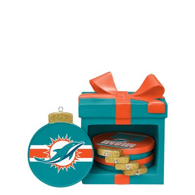 FOCO Miami Dolphins NFL Holiday 5 Pack Coaster Set