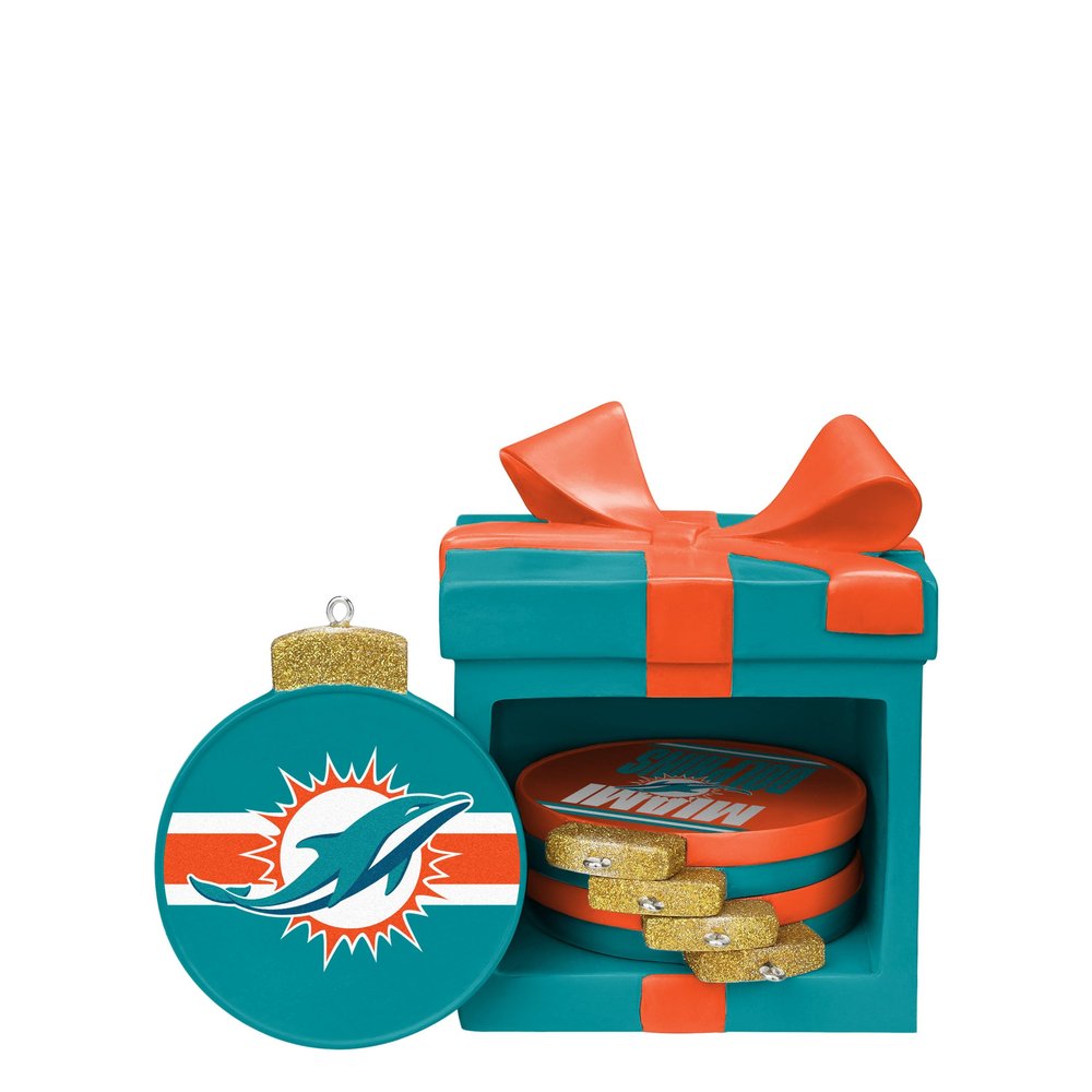 FOCO Miami Dolphins NFL Holiday 5 Pack Coaster Set