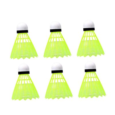 GOOHOCHY 6Pcs Yellow Nylon Badminton Shuttlecocks for Indoor and Outdoor Sports School Fitness Activities Durable and Lightweight Design