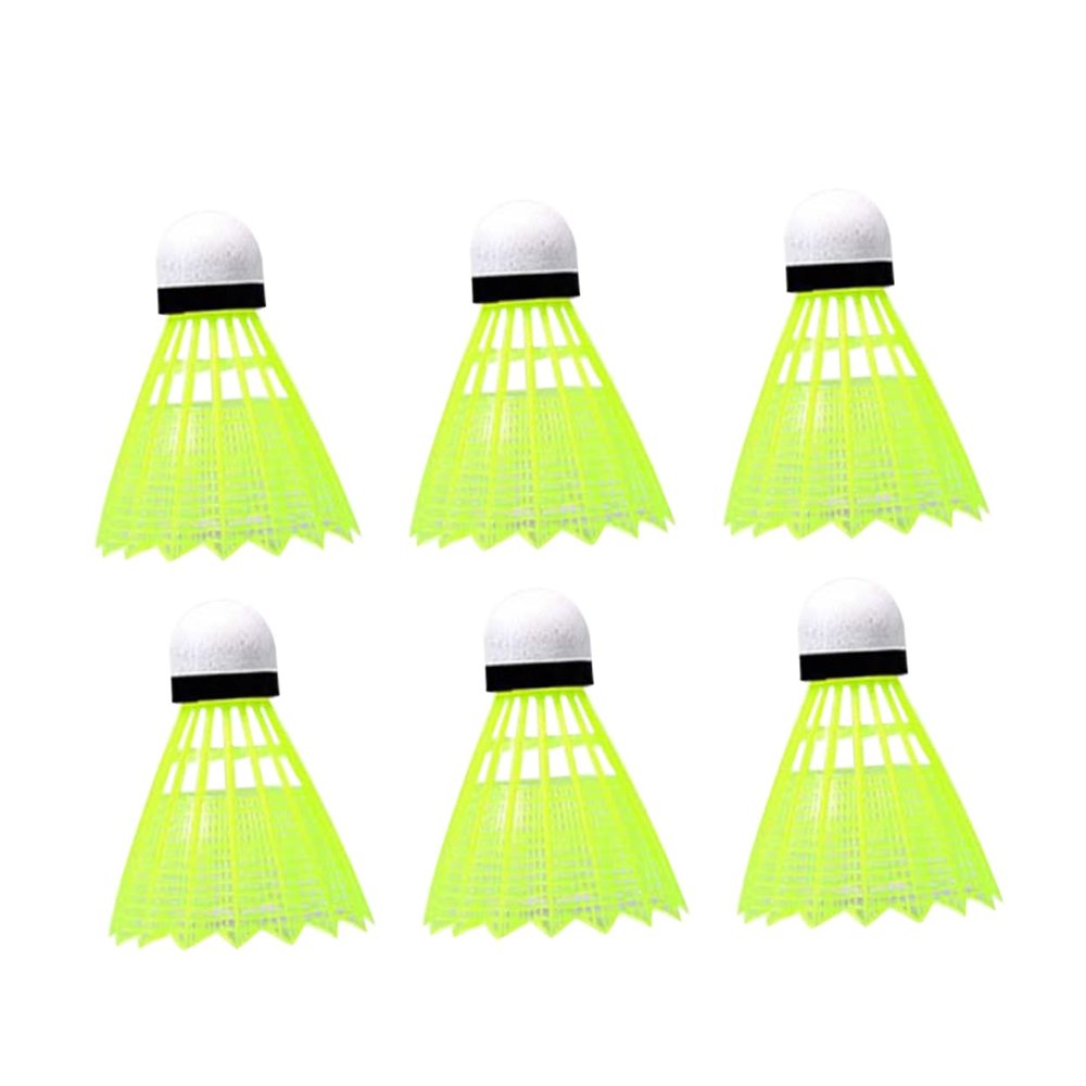 GOOHOCHY 6Pcs Yellow Nylon Badminton Shuttlecocks for Indoor and Outdoor Sports School Fitness Activities Durable and Lightweight Design
