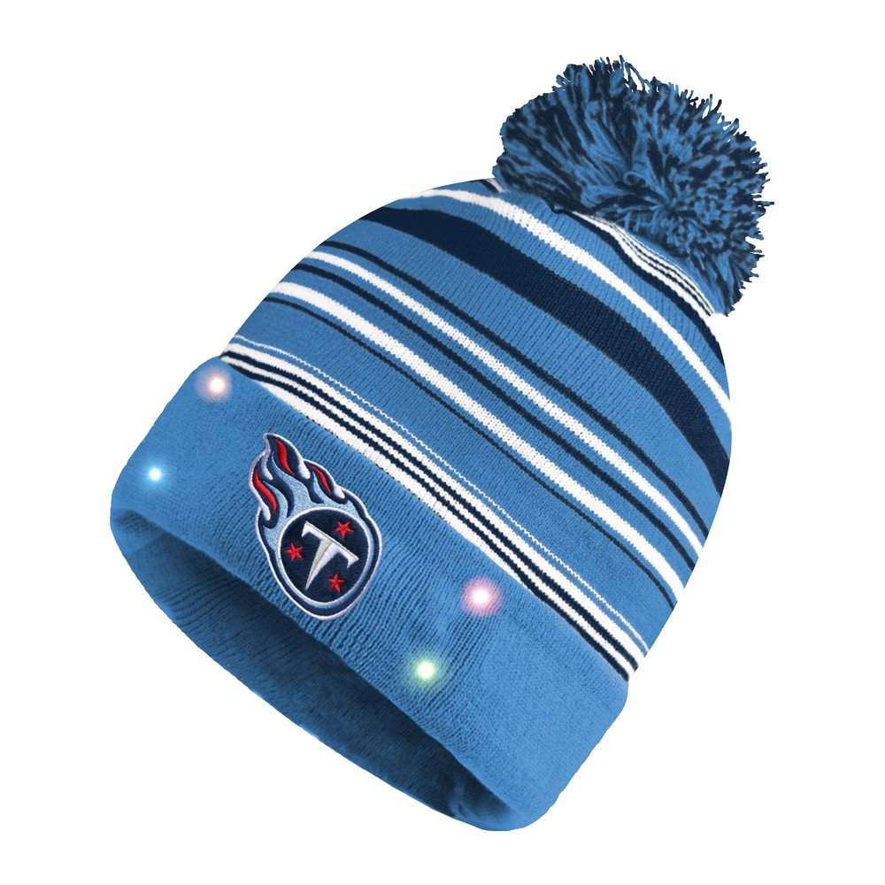 FOCO Tennessee Titans NFL Horizontal Stripe Light Up Beanie