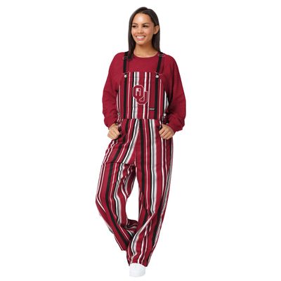 FOCO Oklahoma Sooners NCAA Womens Hyper Stripe Bib Overalls - M