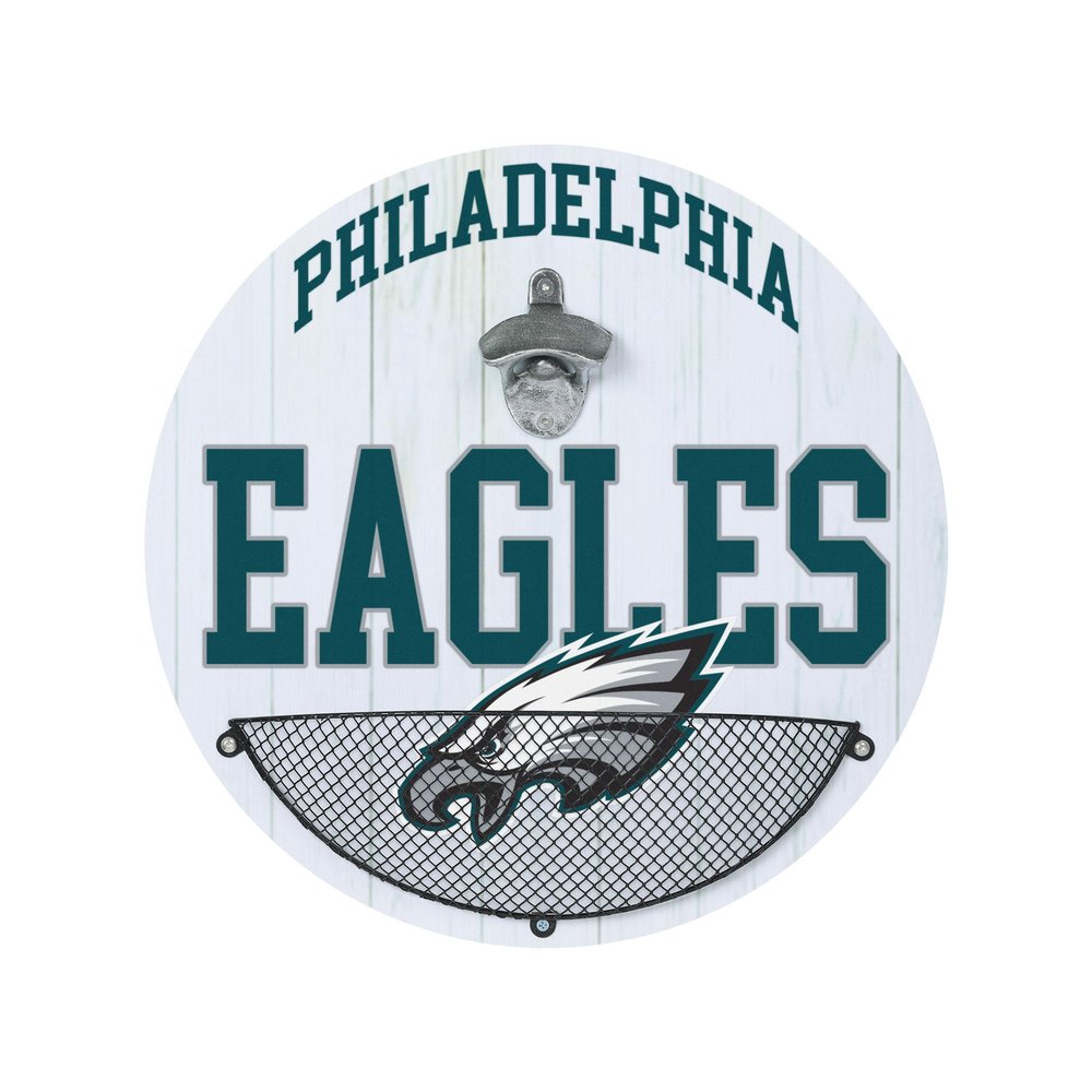 FOCO Philadelphia Eagles NFL Bottle Opener Cap Catcher Wall Sign
