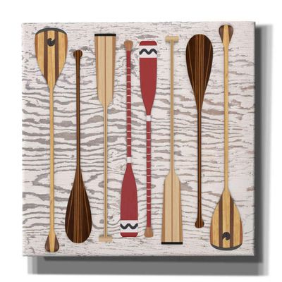 Epic Graffiti 'Canoe Paddles & Oar' by Edward M. Fielding, Giclee Canvas Wall Art, 54"x40"