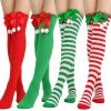 aduh Bow Christmas Stockings Ball Socks Over The Knee Stockings Women's Long Tube Christmas Stockings view 2