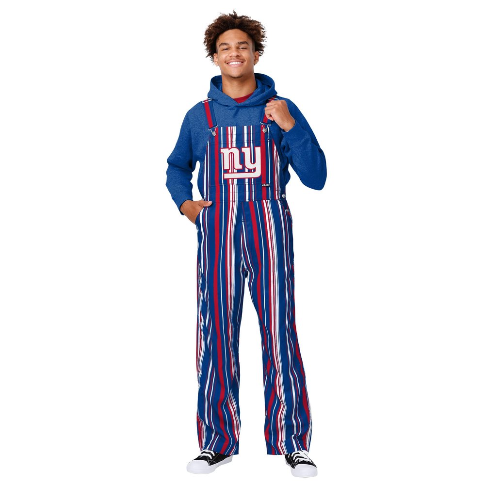FOCO New York Giants NFL Mens Hyper Stripe Bib Overalls - 2XL
