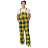 FOCO Michigan Wolverines NCAA Mens Plaid Bib Overalls - M view 1