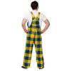 FOCO Michigan Wolverines NCAA Mens Plaid Bib Overalls - M view 2