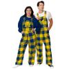 FOCO Michigan Wolverines NCAA Mens Plaid Bib Overalls - M view 3