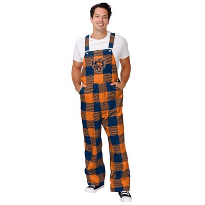 FOCO Chicago Bears NFL Mens Plaid Bib Overalls - 3XL