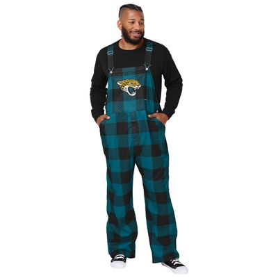 FOCO Jacksonville Jaguars NFL Mens Plaid Bib Overalls - 3XL