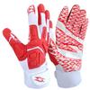 Scale Wear Design White Stealth Football Lineman Gloves with Tach Grip Silicone Palms. Adult Men's Youth Boys Sticky Lineman Wide Receiver Flag Football Boost Your Game! (Adult-XL, White-Red) view 1