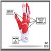 Scale Wear Design White Stealth Football Lineman Gloves with Tach Grip Silicone Palms. Adult Men's Youth Boys Sticky Lineman Wide Receiver Flag Football Boost Your Game! (Adult-XL, White-Red) view 3