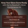 SARNA BASEBALL Glove Maintenance Kit, 5-Piece Clean, Soften, & Break in Gloves Faster Baseball Glove Cleaner, Conditioner, Brushes & Microfiber Cloth Trusted Leather Cleaner and Conditioner Kit view 2