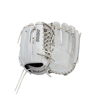 WILSON 2024 A1000 T125 12.5 Outfield Fastpitch Softball Glove - White/Silver/Gold, Left Hand Throw