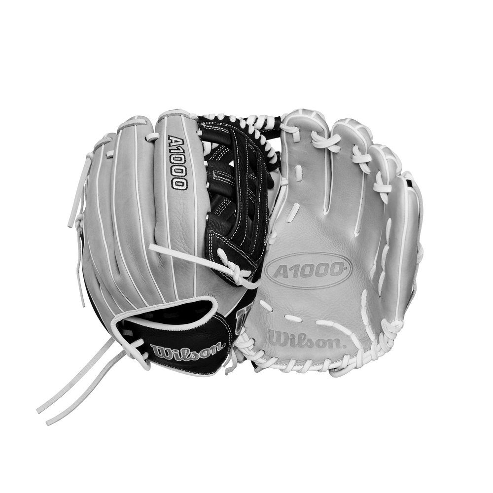 Wilson 2024 A1000 IF12 12 Infield Fastpitch Softball Glove - Silver/Black/White, Right Hand Throw