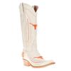 Vaccari Women's Naomi Genuine Leather UT Longhorns Embroidery Snip Toe Cowgirl Boots - Bone - 8 B view 1