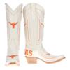 Vaccari Women's Naomi Genuine Leather UT Longhorns Embroidery Snip Toe Cowgirl Boots - Bone - 8 B view 3