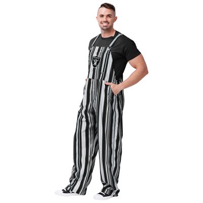 FOCO Las Vegas Raiders NFL Mens Hyper Stripe Bib Overalls - 2XL
