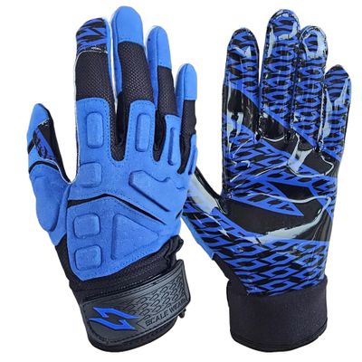 Stealth Padded Football Receiver Gloves - Battle College Lineman, Be a Villain Not a Joker with Padded Stealth Football Gloves with Elite Tacky Grip Palms, Youth, Kids, Men, Boys Small to XXL Sizes