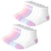 Hanes Baby and Toddler, Non-Slip Grip Ankle Socks, Boys' and Girls', Multipacks, White/Pink/Heather Pink/Purple-12 Pack, 12-24 Months view 2