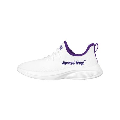 FOCO TCU Horned Frogs NCAA Womens Midsole White Sneakers - 7