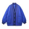 Women's Oversized Winter Coat Long Puffer Jacket Padded Knitted Splicing Open Front Cardigan Quilted Warm Down Jacket view 1