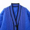 Women's Oversized Winter Coat Long Puffer Jacket Padded Knitted Splicing Open Front Cardigan Quilted Warm Down Jacket view 2