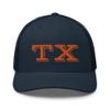 RIVEMUG Orange TX Texas State Orange Trucker Hat Curved Bill Mid Crown Adjustable Cap view 2
