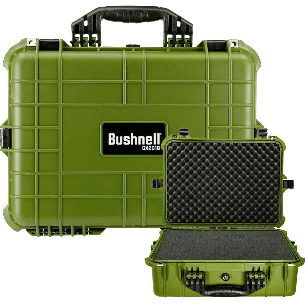 Bushnell 20 Inch Large Waterproof Hard Hangun Case For Firearms, Optics, Accessories, Shock Proof, and TSA Ready (OD Green)