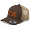 RIVEMUG Orange TX Texas State Orange Trucker Hat Curved Bill Mid Crown Adjustable Cap view 1