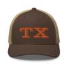 RIVEMUG Orange TX Texas State Orange Trucker Hat Curved Bill Mid Crown Adjustable Cap view 2