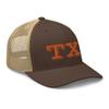 RIVEMUG Orange TX Texas State Orange Trucker Hat Curved Bill Mid Crown Adjustable Cap view 4