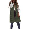 2025 Women Lightweight Puffer Vest Packable Long Winter Coat Zip Up Quilted Jackets Hooded Sleeveless Plus Size Warm Vest
