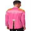 Xnihocha 1960's Sergeant Pepper Jacket for Men Tassel Shoulder Boards Satin Jackets Cosplay Halloween Hippy Costumes Hot Pink X-Large view 2
