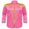 Xnihocha 1960's Sergeant Pepper Jacket for Men Tassel Shoulder Boards Satin Jackets Cosplay Halloween Hippy Costumes Hot Pink X-Large view 3
