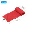 PATIKIL 16"x16" Tri-Fold Golf Towels, 3 Pack Waffle Pattern Towels Soft Fiber Strong Water Absorption with D Clip for Golf Lovers, Red view 2