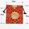 10 Pack Large Handwoven Masterpiece Brocade Bag 6x7" Opulent Decorative Drawstring Pouch Travel-Ready Silk Ornament for Gifting & Display Exquisite Chinese Craftsmanship Keepsake (red) view 3