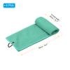 PATIKIL 20"x16" Tri-Fold Golf Towels, 4 Pack Waffle Pattern Towels Soft Fiber Strong Water Absorption with D Clip for Golf Lovers, Green view 2