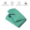 PATIKIL 20"x16" Tri-Fold Golf Towels, 4 Pack Waffle Pattern Towels Soft Fiber Strong Water Absorption with D Clip for Golf Lovers, Green view 3
