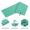 PATIKIL 20"x16" Tri-Fold Golf Towels, 4 Pack Waffle Pattern Towels Soft Fiber Strong Water Absorption with D Clip for Golf Lovers, Green view 4