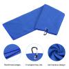 PATIKIL 16"x16" Tri-Fold Golf Towels, 3 Pack Waffle Pattern Towels Soft Fiber Strong Water Absorption with D Clip for Golf Lovers, Dark Blue view 4