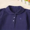 Alvivi Toddler Girls Long Sleeve Cotton T-Shirts Lapel Collar Buttons Print Blouse Pullover Navy Blue 12-24 Months view 3
